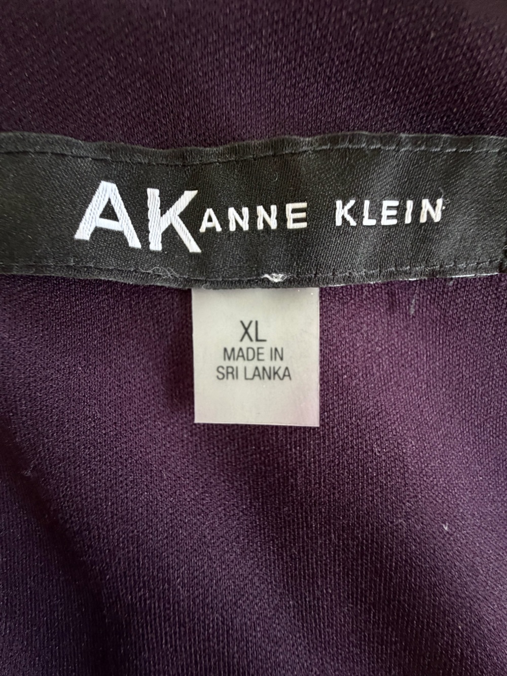 Anne Klein Dress Shift eggplant purple long sleeves floral size XL - Picture 2 of 6